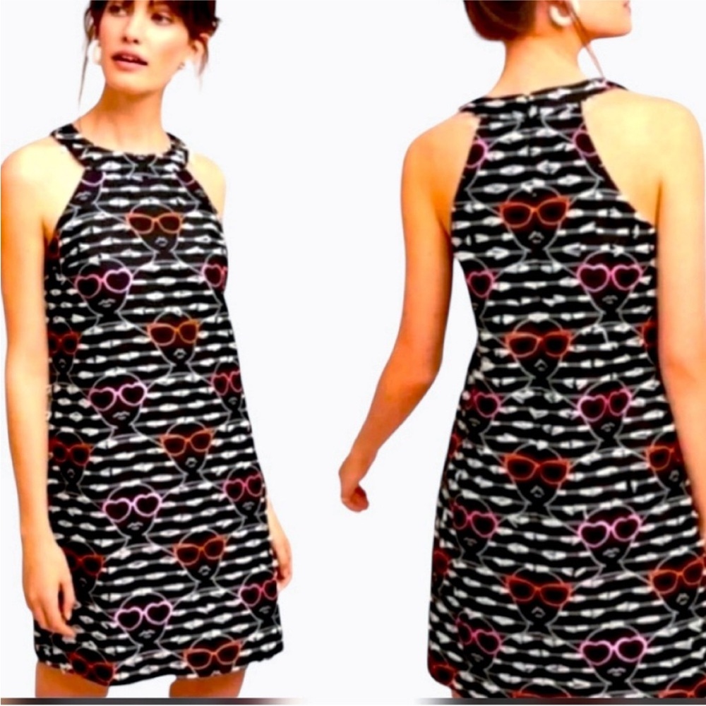 Anthropologie Hutch Black Dress with Sunglasses, sz S